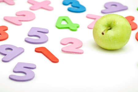 numbers and appleの写真素材
