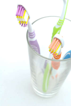 Colourful toothbrushesの写真素材