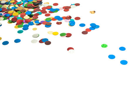 close up of confetti on white backgroundの写真素材