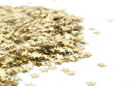 close up of confetti on white backgroundの写真素材