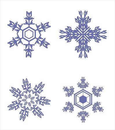 Snowflake winter set illustration のイラスト素材