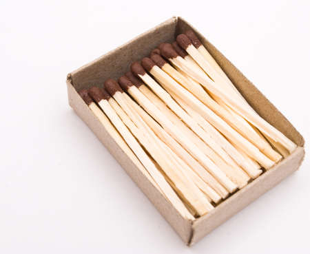 The match box and matches isolated on white backgroundの写真素材