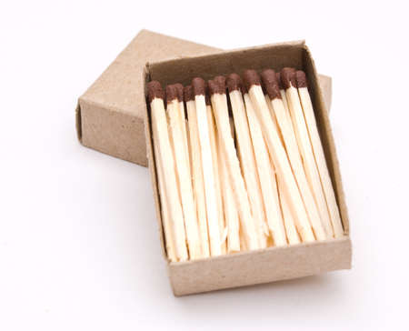 The match box and matches isolated on white backgroundの写真素材