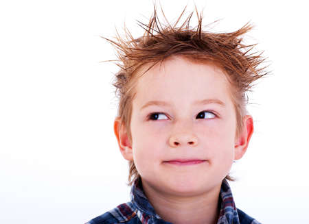 Boy  looking sidewaysの写真素材