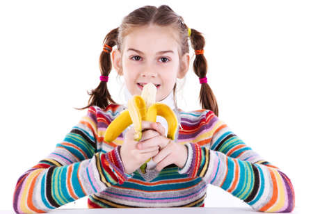 girl with bananaの写真素材