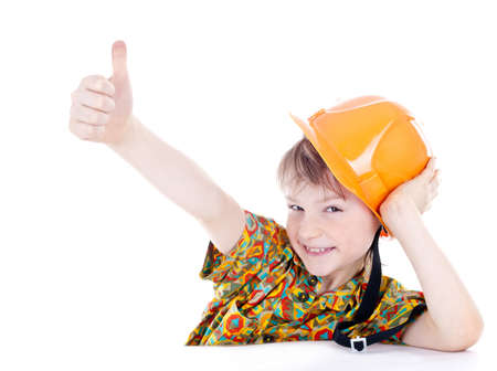Little boy with helmetの写真素材