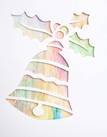 Christmas bell.Origami.Handmade.の写真素材