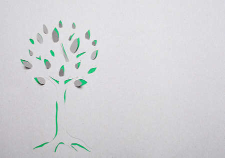 Image of abstract green tree handmade.Eco background.の写真素材