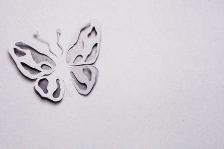 Image of abstract black butterfly handmade.Eco background.