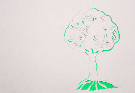 Image of abstract green tree handmade.Eco background.の写真素材