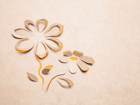 Image of abstract yellow flower handmade.Eco background.の写真素材