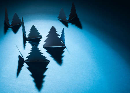 Christmas trees made of paper