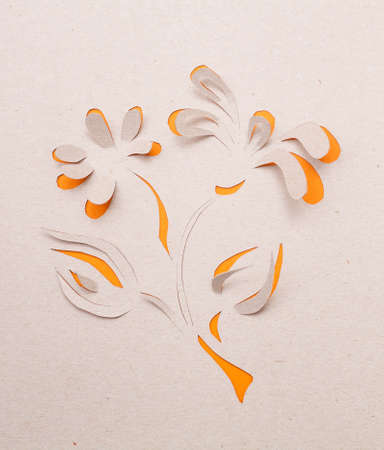 Origami  handmade cutout flower の写真素材