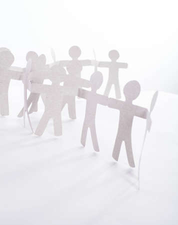Paper team on the white background.の写真素材