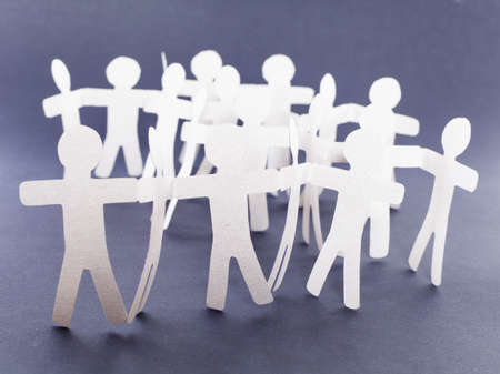 Partnership of paper team linked together.の写真素材