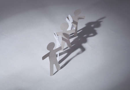 Partnership of paper team linked together.の写真素材