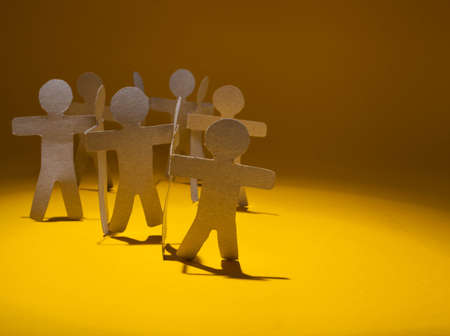 Partnership of paper team linked together.の写真素材