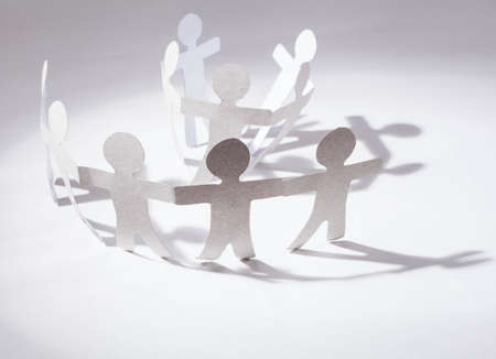 Partnership of paper team linked together.の写真素材