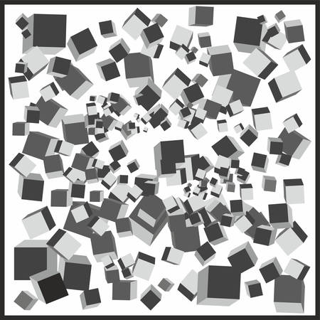 Abstract gray cubes connection. Vector illustration.のイラスト素材