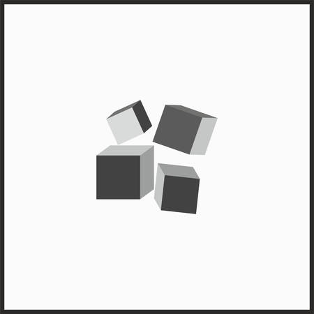 3d cubes connection over the white background, vector illustrationのイラスト素材