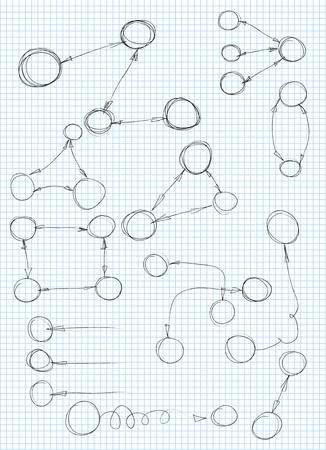 Vector hand drawn frames and bubbles collectionのイラスト素材