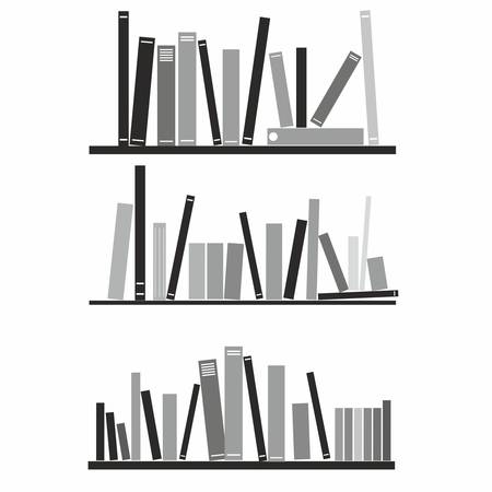 Books on the shelves on the white backgroundのイラスト素材