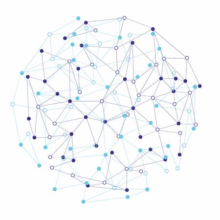Molecule and communication shape on the white backgroundのイラスト素材