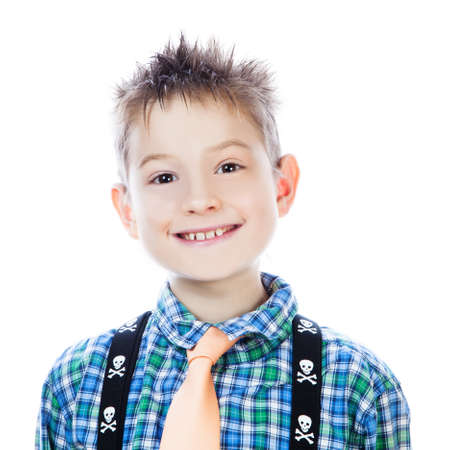 Photo of adorable young happy boy looking at camera.の写真素材