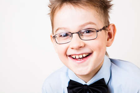 Photo of adorable young happy boy looking at camera.の写真素材