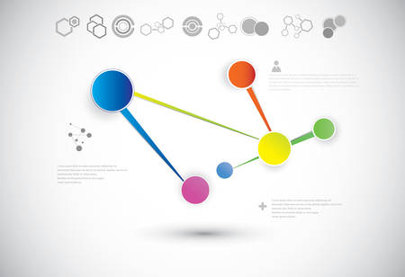 Molecular structure or  cell connection on the gray backgroundのイラスト素材