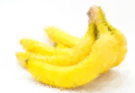 Banana vector consisted of  triangles.のイラスト素材