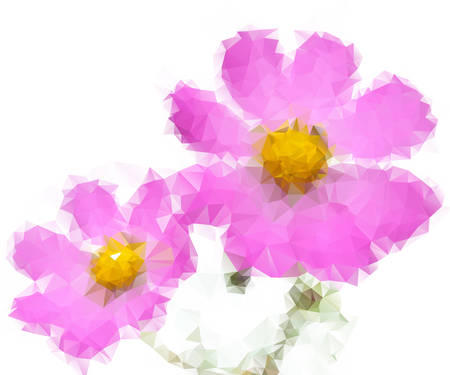 Red flower consisted of  triangles.のイラスト素材