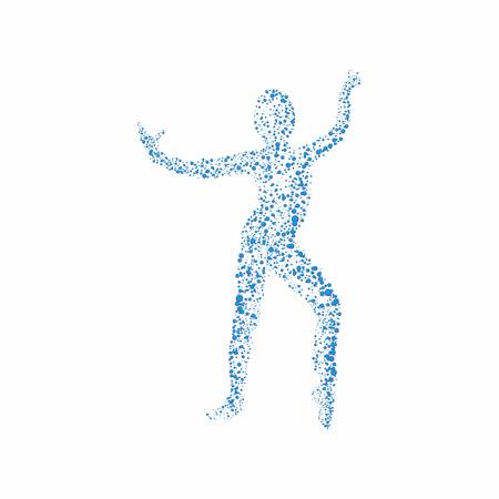 Abstract woman dancing on the white backdropのイラスト素材