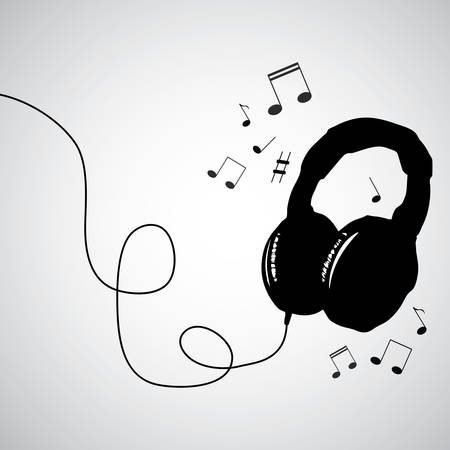 Music background with the headphones illustrationのイラスト素材