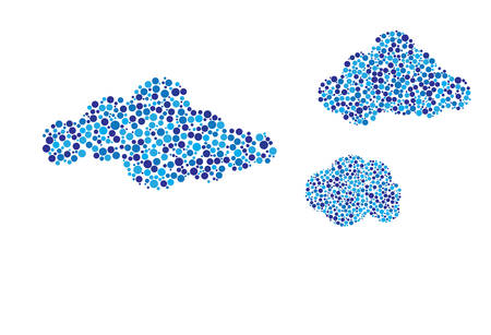 illustration of clouds over the white backgroundのイラスト素材