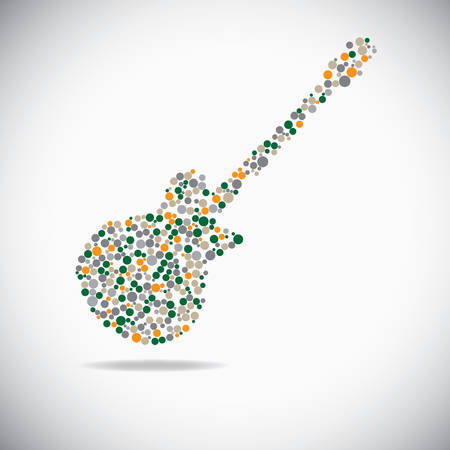 Guitar icon with halftone dots print texture.のイラスト素材