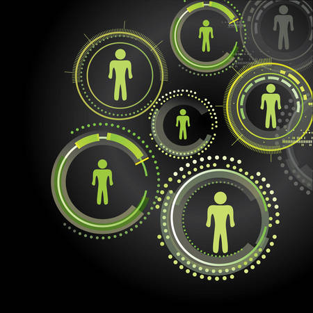 Human model connectionのイラスト素材