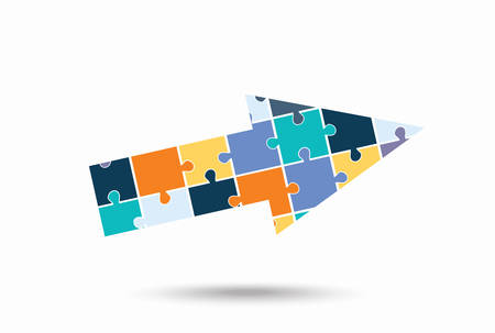 Abstract arrow of puzzle pieces, vector  illustrationのイラスト素材