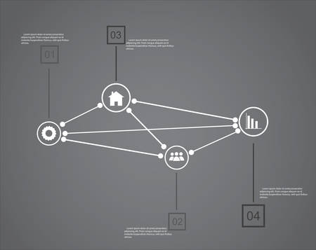 Modern timeline design template on gray backdropのイラスト素材