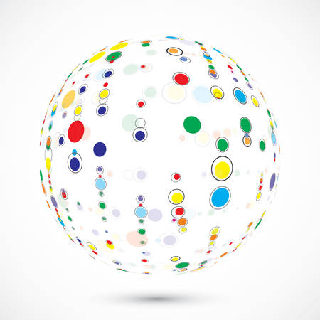 Globe consist of color circlesのイラスト素材