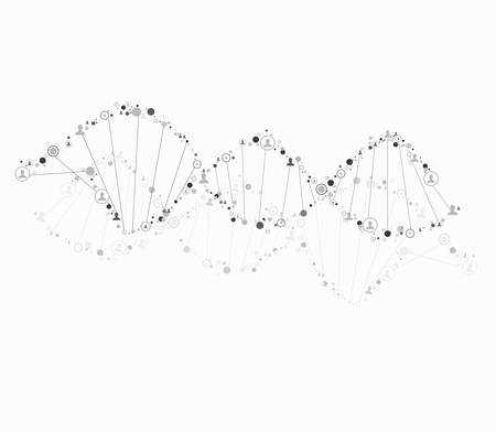 DNA spiral consist of humanのイラスト素材