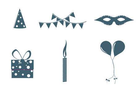 Birthday objectsのイラスト素材