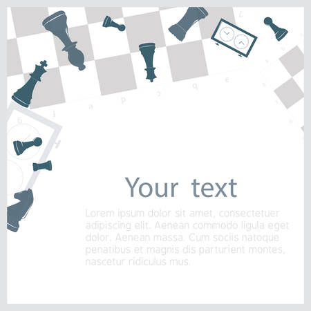Chess background  with relevant objects on itのイラスト素材