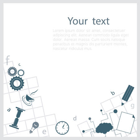 Crossword background with relevant objects on itのイラスト素材