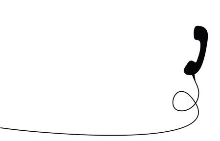 Old black handset on the  white backgroundのイラスト素材