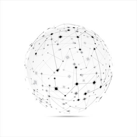Abstract technology globe on the white backgroundのイラスト素材