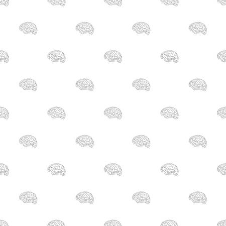 Brain vector icon seamless pattern on the white backgroundのイラスト素材