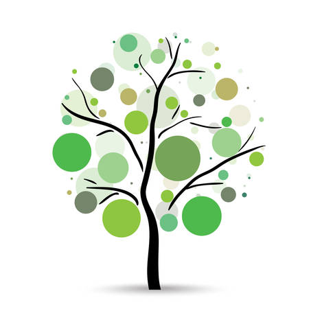 Multicolored circles tree on the white backgroundのイラスト素材