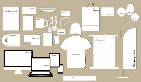 Corporate identity template design on the color background. Business stationery.のイラスト素材