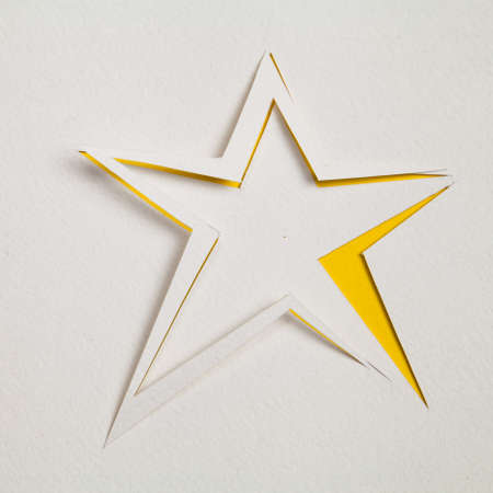Cutout Origami Star paperwork, holiday conceptの写真素材